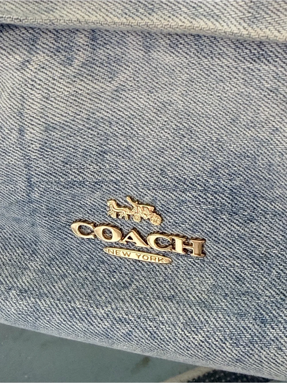 Coach Light Denim Backpack with Worn Details and fun tags - Picture 8 of 8